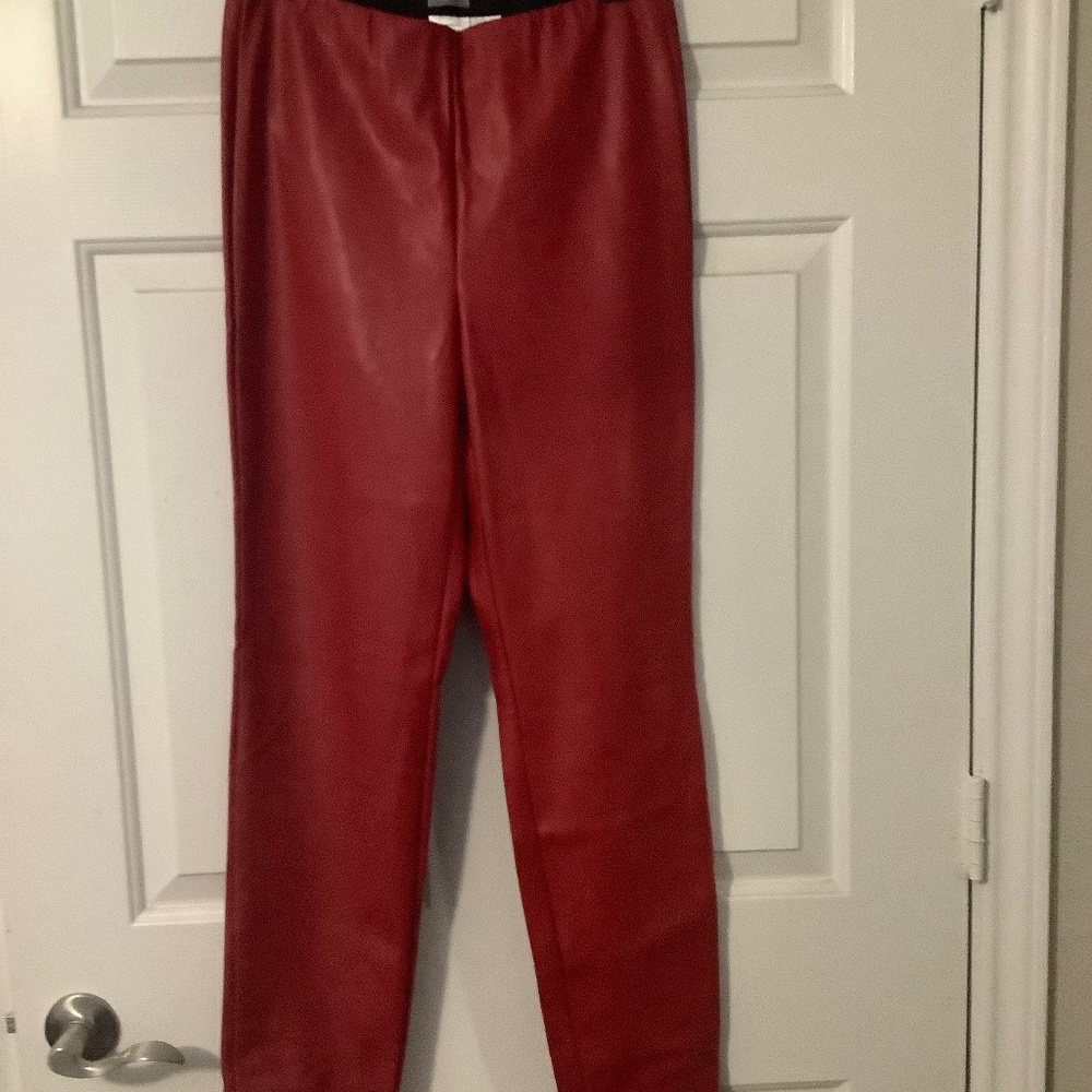 RED leather like pants